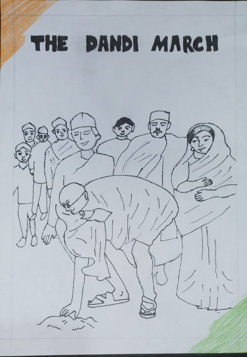 Gandhi Ji Drawings Of Dandi March, HD Png Download , Transparent Png Image  - PNGitem